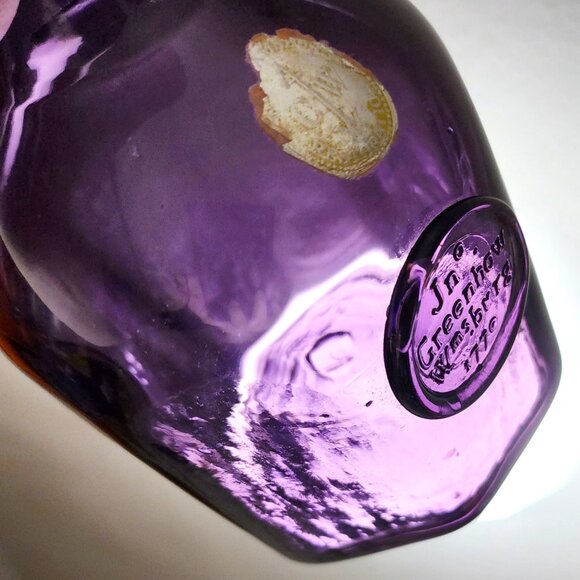 Blenko Handblown Glass Jn o Greenhow Wmsburg 1770 Purple Bottle W/SEAL &… - Picture 5 of 12